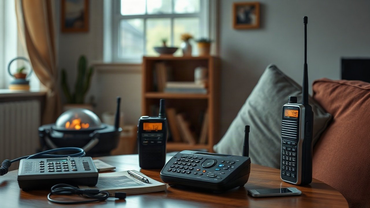 An emergency radio for a uk home shown in a practical real-world context