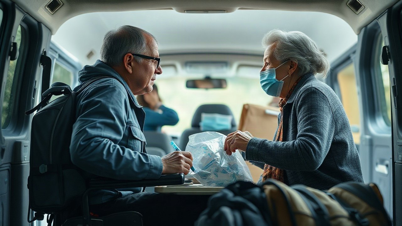 Evacuating older relatives shown in a practical real-world preparedness context