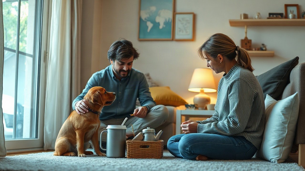 Emergency planning for a dog shown in a practical real-world risk or preparedness context