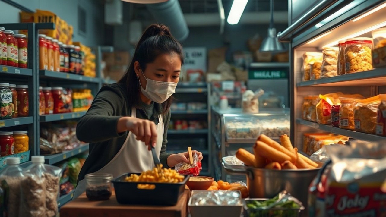Food for a no-power emergency shown in a practical real-world context