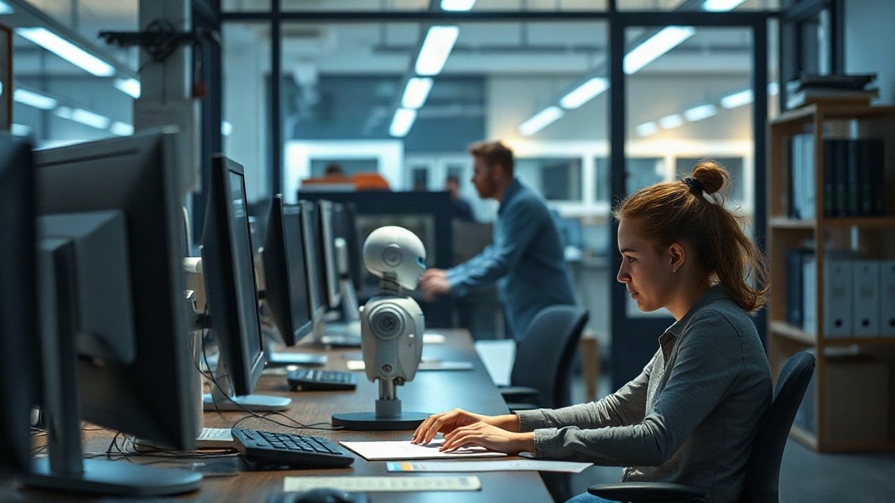 Worker mapping transferable skills and alternative career paths as AI changes their current role