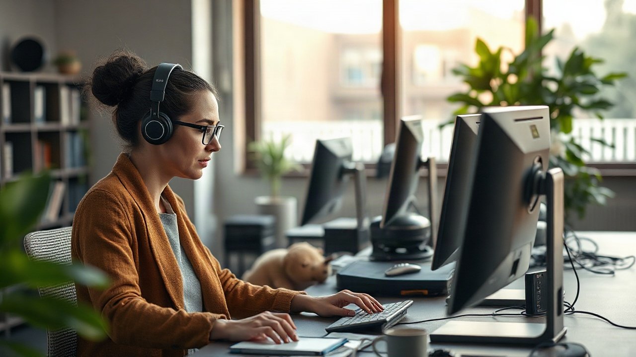 Worker reviewing an AI-driven labour market risk dashboard