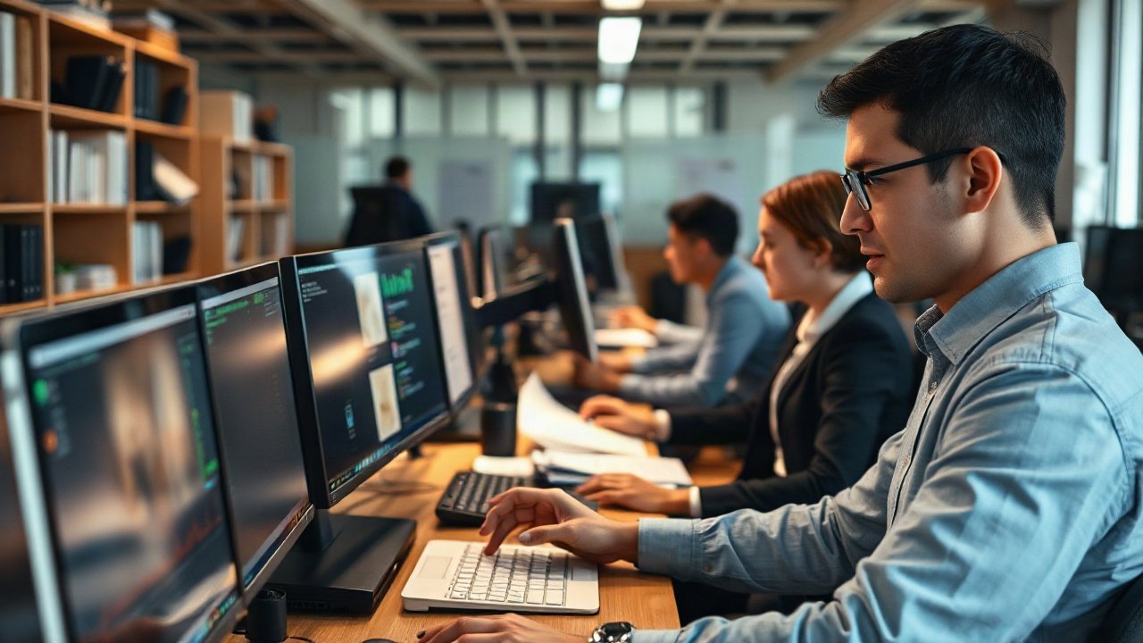 Actuary reviewing AI risk models and uncertainty scenarios on a financial dashboard