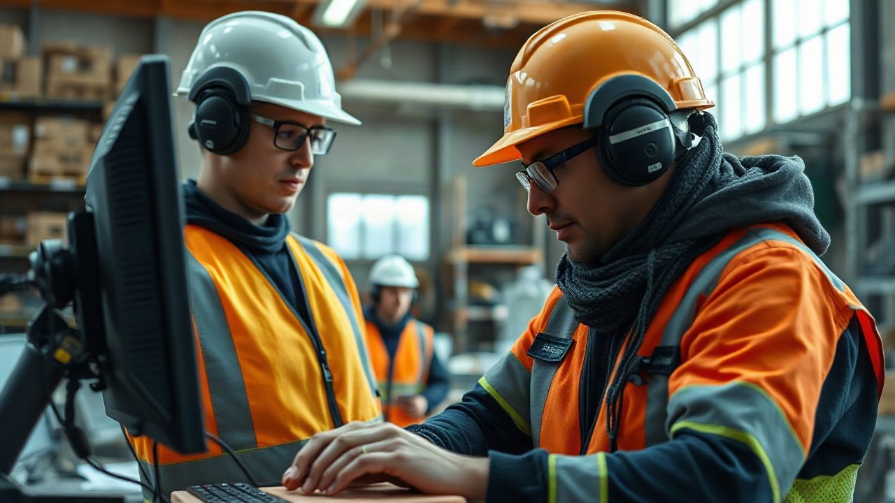 Bricklayers using AI-assisted tools while handling role-specific work
