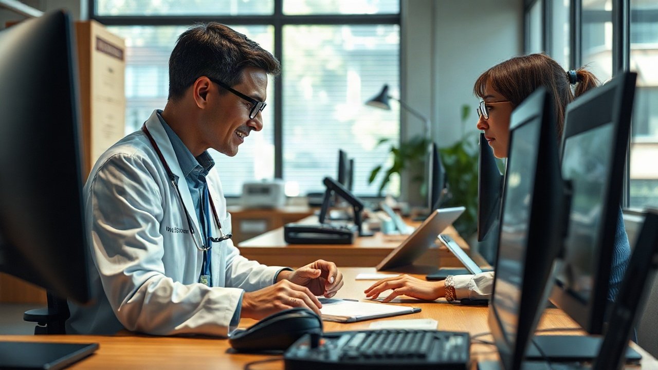 Healthcare Administrators using AI-assisted tools while handling role-specific work