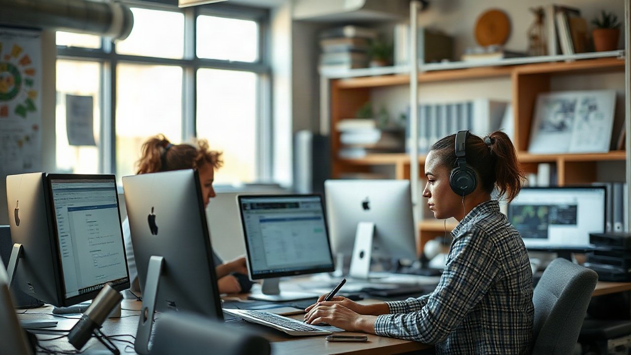 Historian reviewing digitised archive material and AI-assisted transcription alongside original primary sources