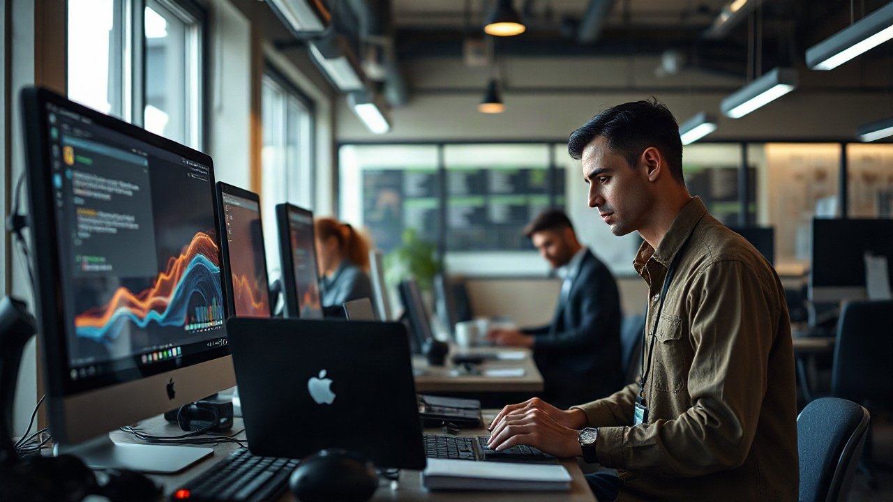 Workers from office, healthcare, engineering and service roles using AI tools across different workplaces
