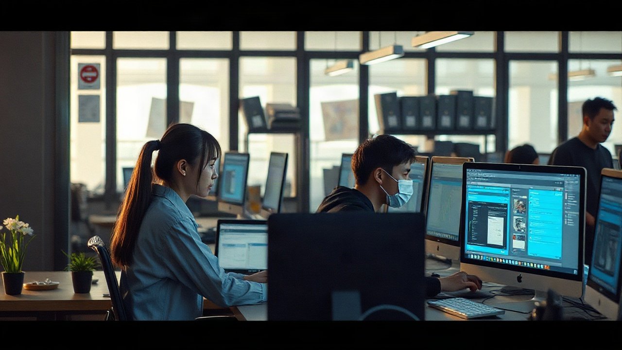 K-Pop Idols using AI-assisted tools while handling role-specific work