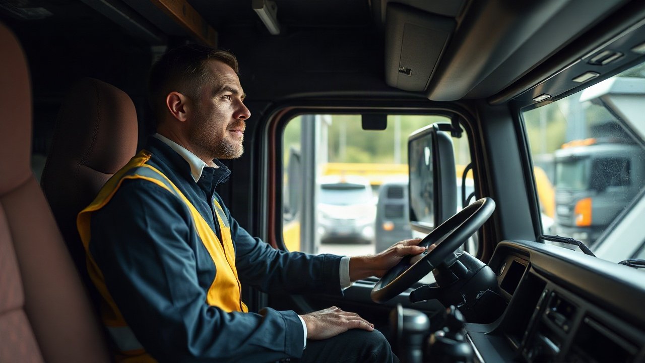 Lorry Drivers using AI-assisted tools while handling real-world work
