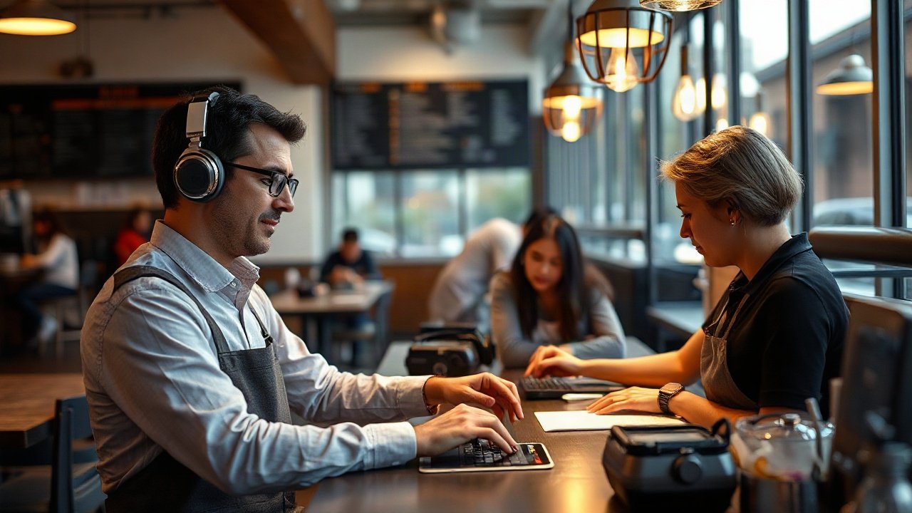 Restaurant Managers using AI-assisted tools while handling role-specific work