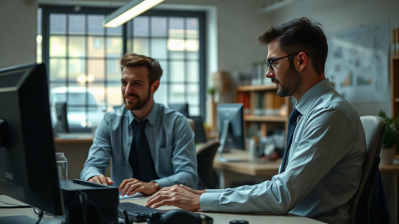 Wealth manager using AI portfolio analysis during a client meeting