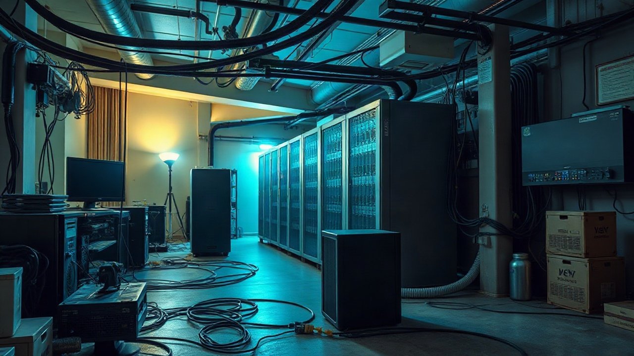 AI data centre switching to backup power during a grid outage