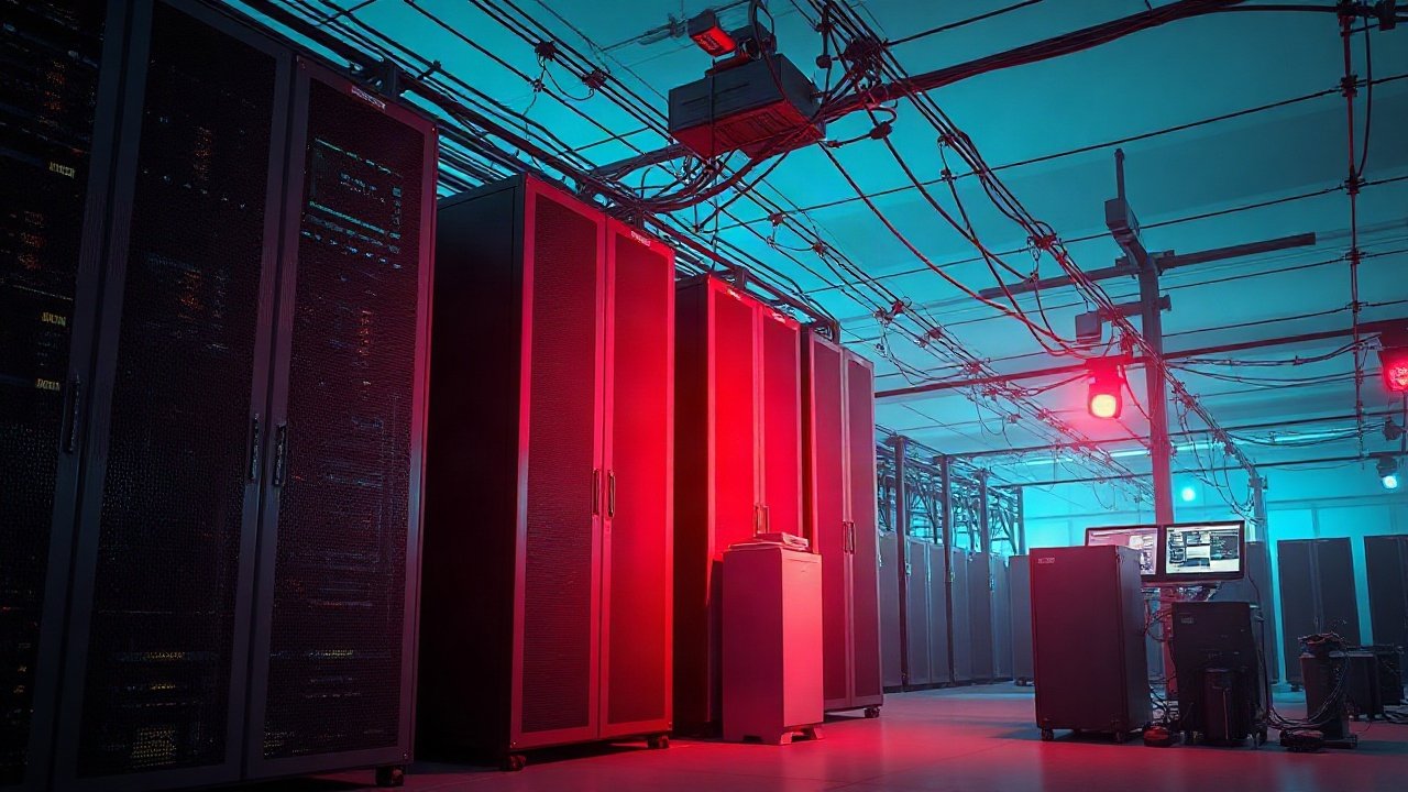 AI data-centre electrical architecture with grid feeds, UPS, backup generators and cooling load
