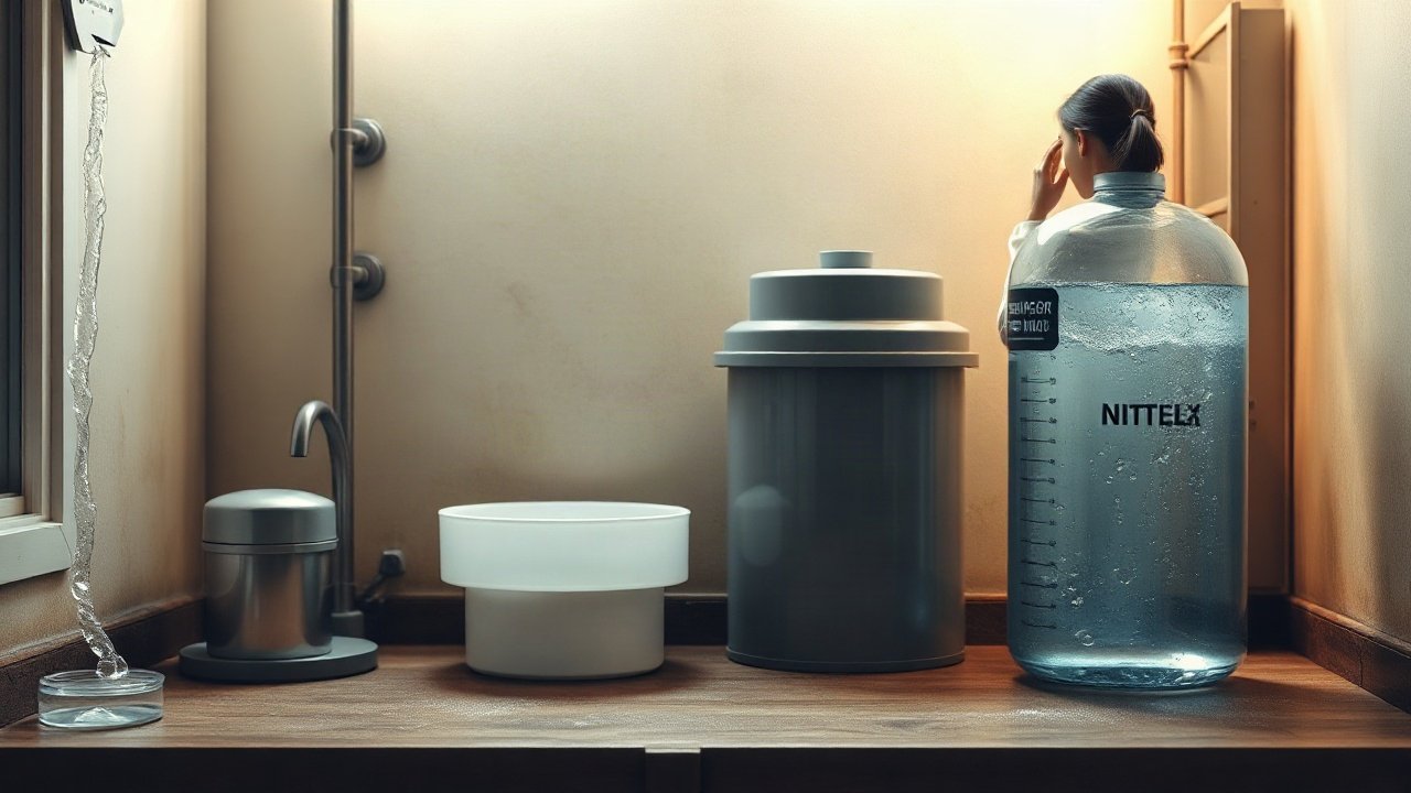 Home emergency water purification shown in a practical real-world risk or preparedness context