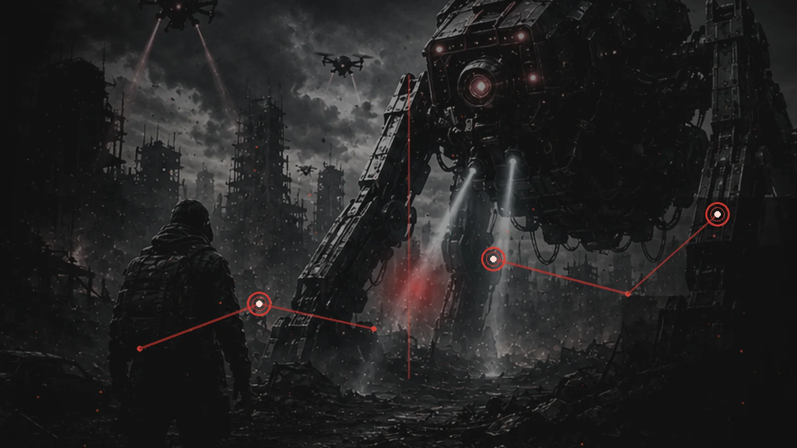 An autonomous machine system remaining active as emergency shutdown nodes fail around it